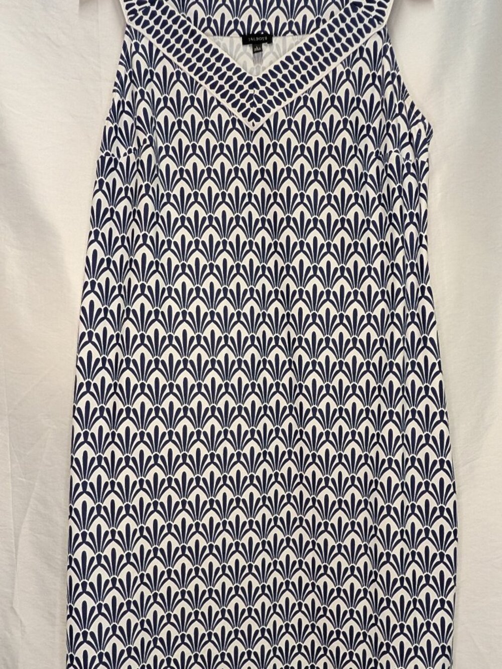 Talbots Effortless Jersey A-Line Dress Women's L Blue and White